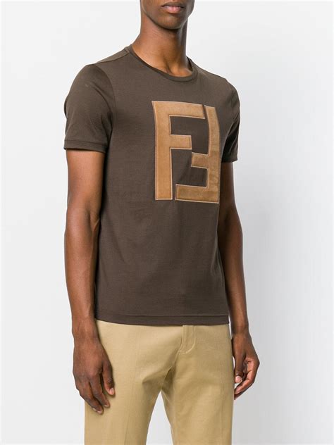 fendi logo shirt mens ff|fendi logo t shirt men's.